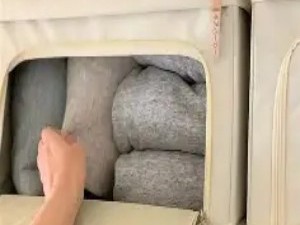 衣柜换季衣物的“平铺式”百纳箱储存法